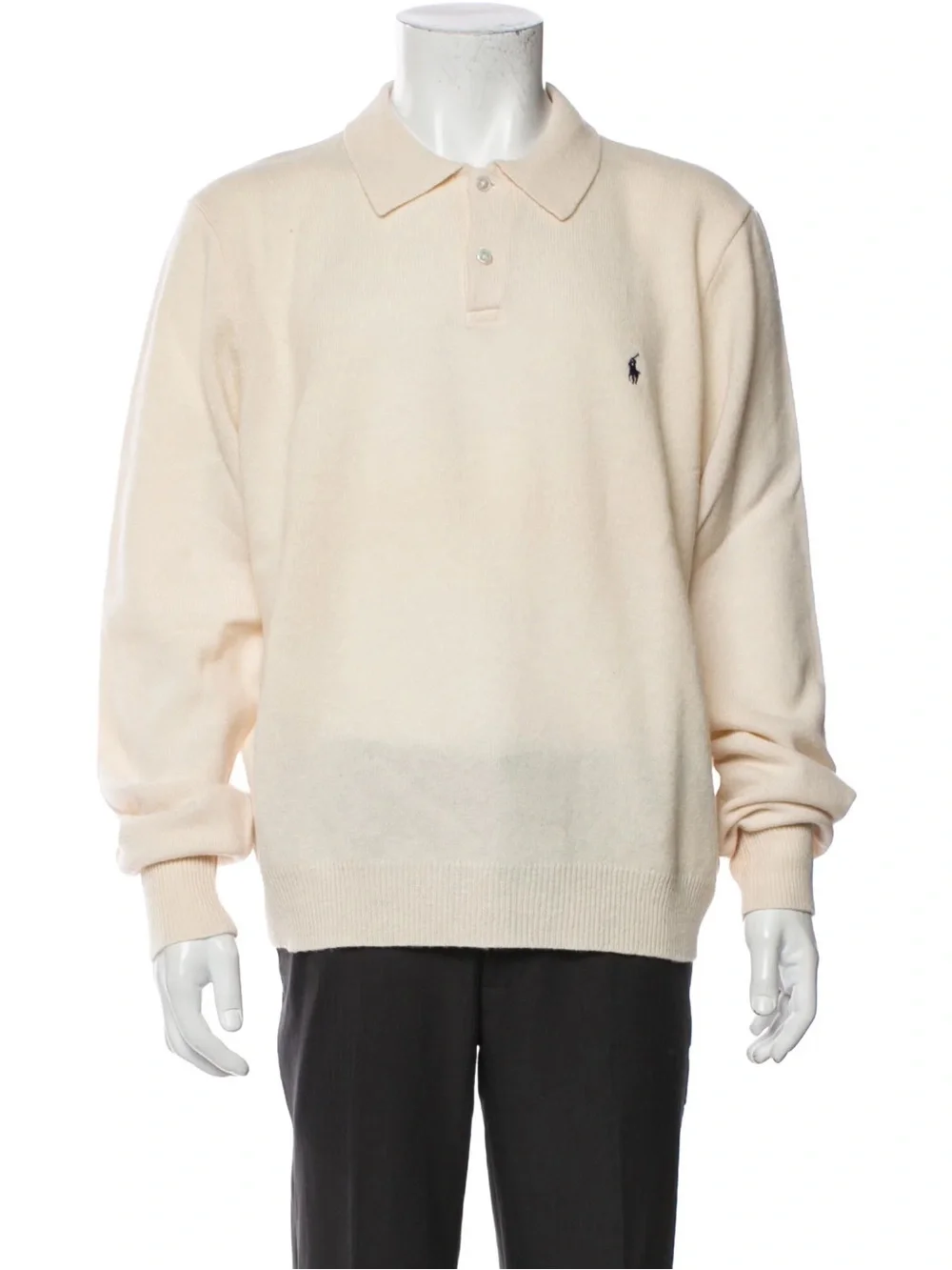 Ralph Lauren Cream Polo-Knit Oversized Sweater - Picture 2 of 4